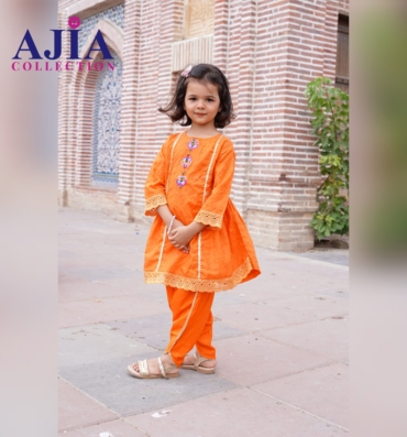Orange butterfly dress