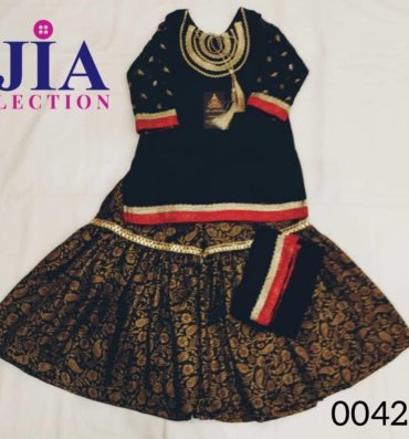 Black-shirt-with-banarsi-garara