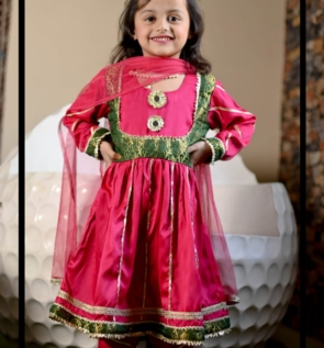 Hot Pink Anarkali Frock 2