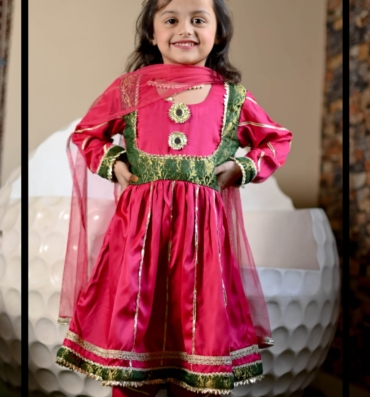 Hot Pink Anarkali Frock 2