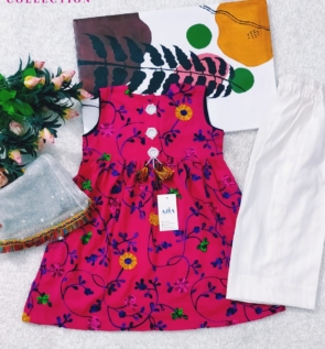 Floral pink casual dress