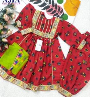 Maroon pathani dress 1
