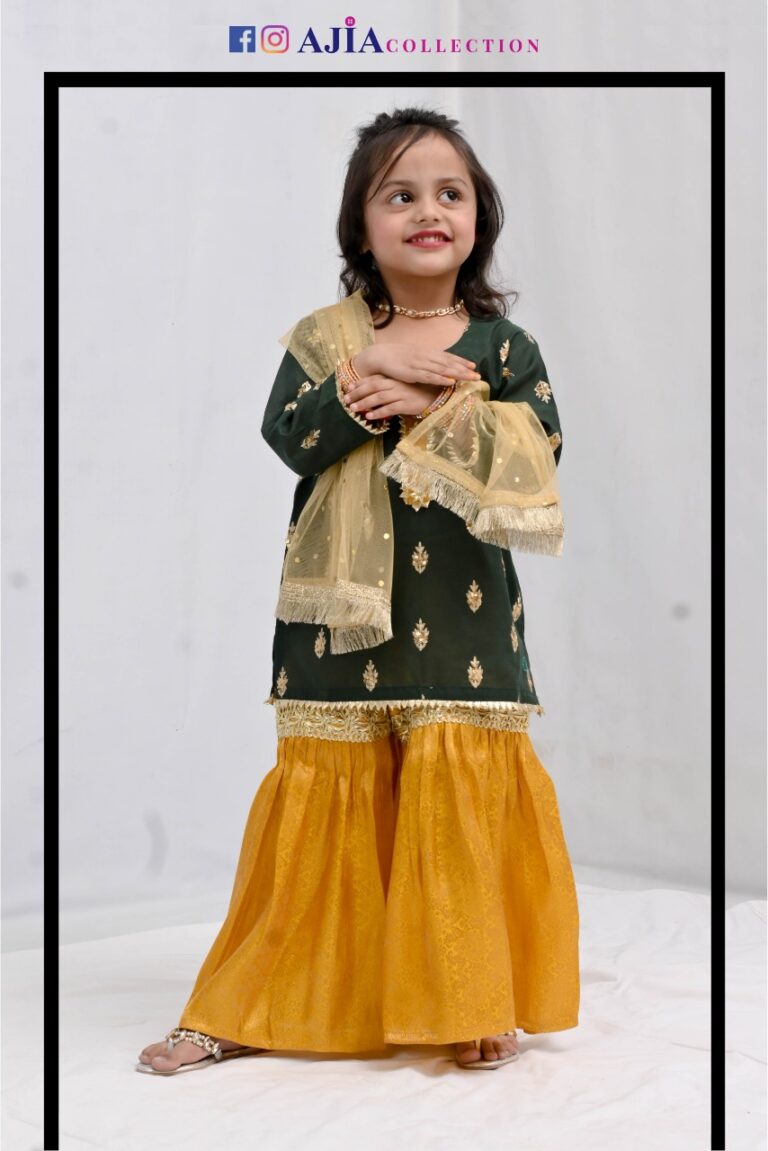 Green And Yellow Gharara Suit