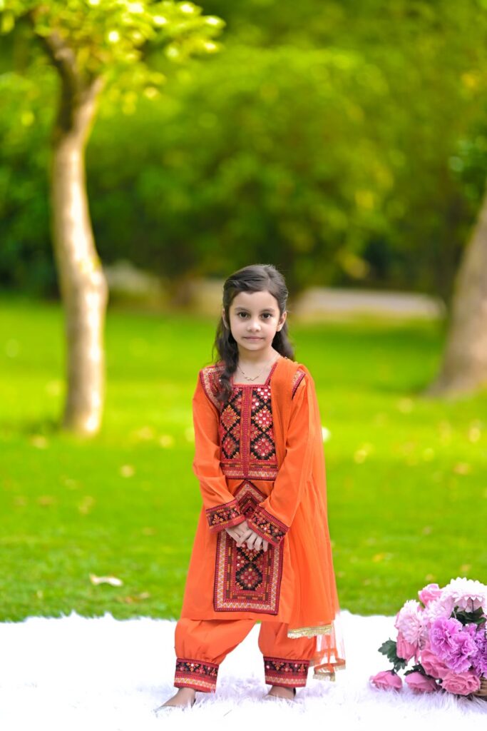 Orange Balochi Dress