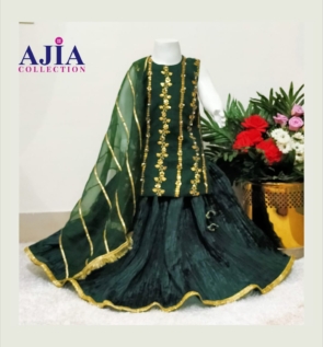 Emerald Elegance lehenga with shirt ajia collection eastern wear (2)