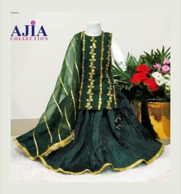Emerald Elegance lehenga with shirt ajia collection eastern wear (2)