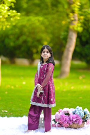 Maroon Moonlight Silk Set - 3 Piece