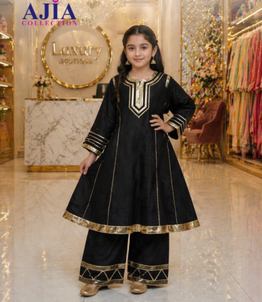 Black Bareeze Cotton Lawn Outfit for Kids & Adults