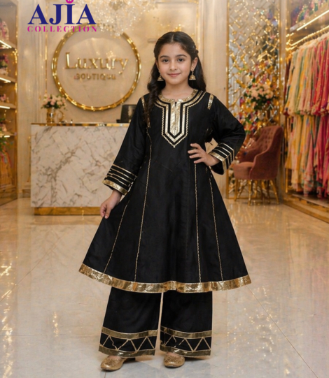 Black Bareeze Cotton Lawn Outfit for Kids & Adults